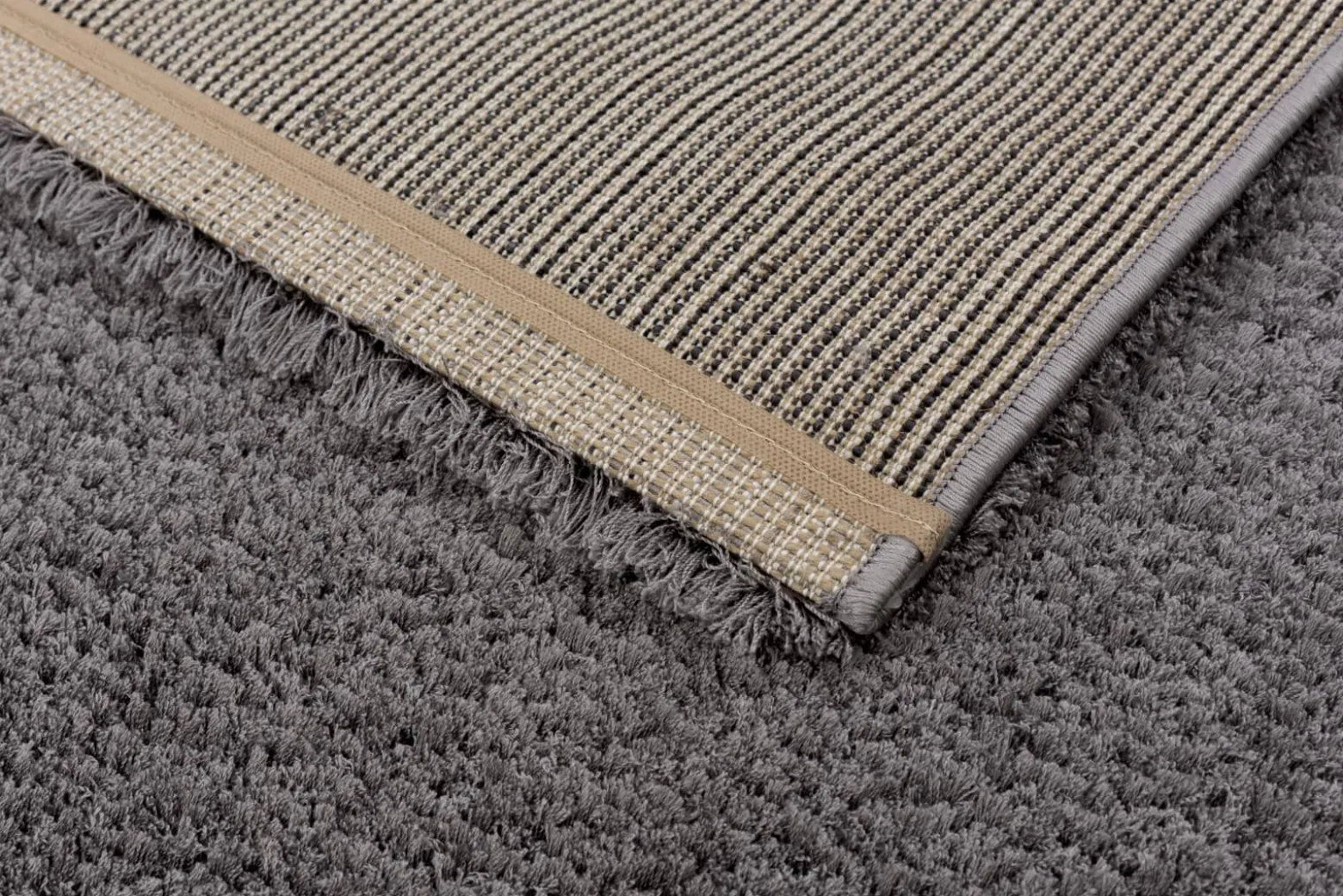 Teppich flauschig einfarbig grau Hochflor Astra Salerno