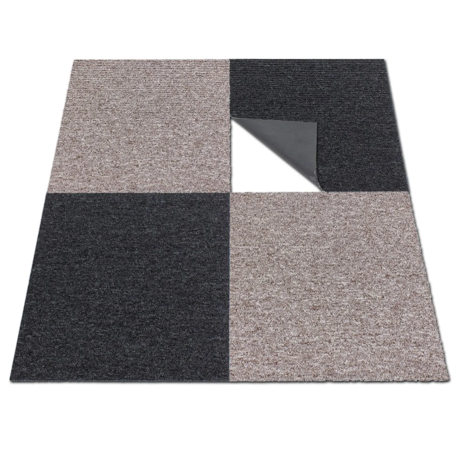 Teppichfliese Teppichplatte Diva Braun Beige 50x50 cm