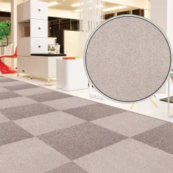 Teppichfliese Velour Teppichplatte Intrigo creme