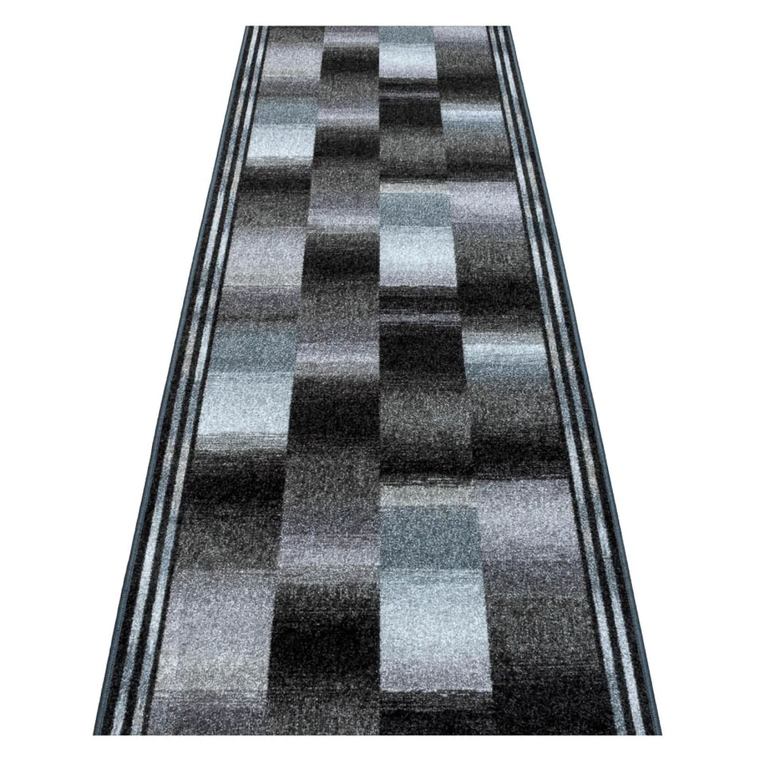 Teppichläufer Läufer Ikat Muster grau blau 80cm Breite
