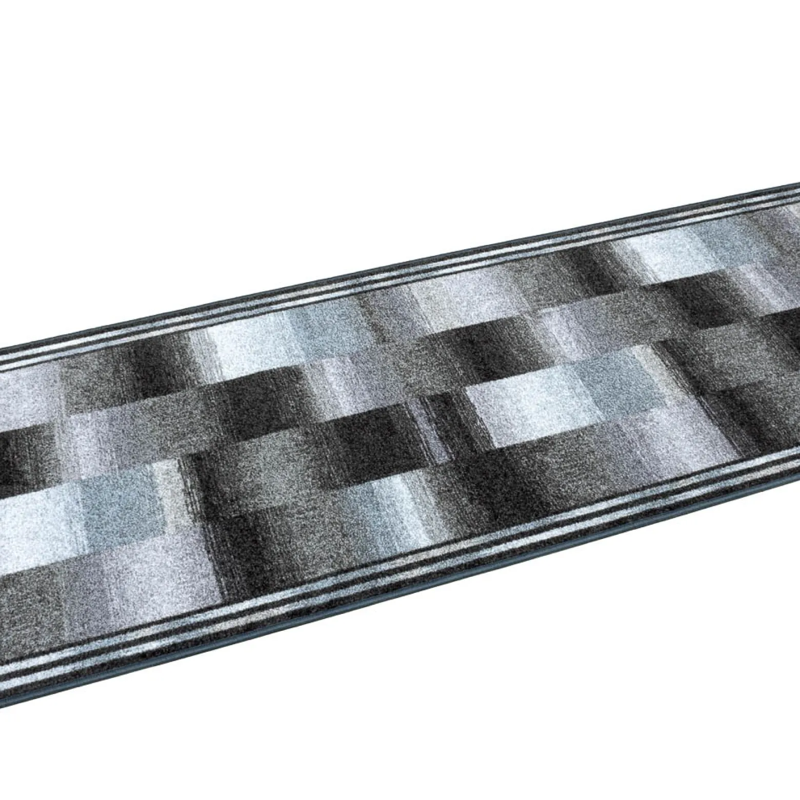 Teppichläufer Läufer Ikat Muster grau blau 80cm Breite
