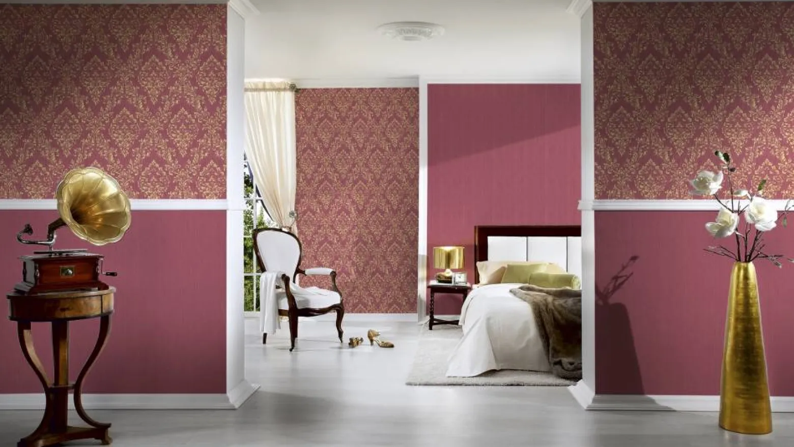 Textiltapete Barock hellrot gold Architects Paper 30659-6