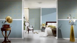 Textiltapete Ornamente hellblau gold Architects Paper