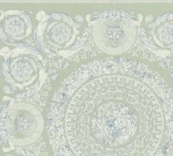 Versace Vliestapete Barock Grün Weiß Glanz 79134-3