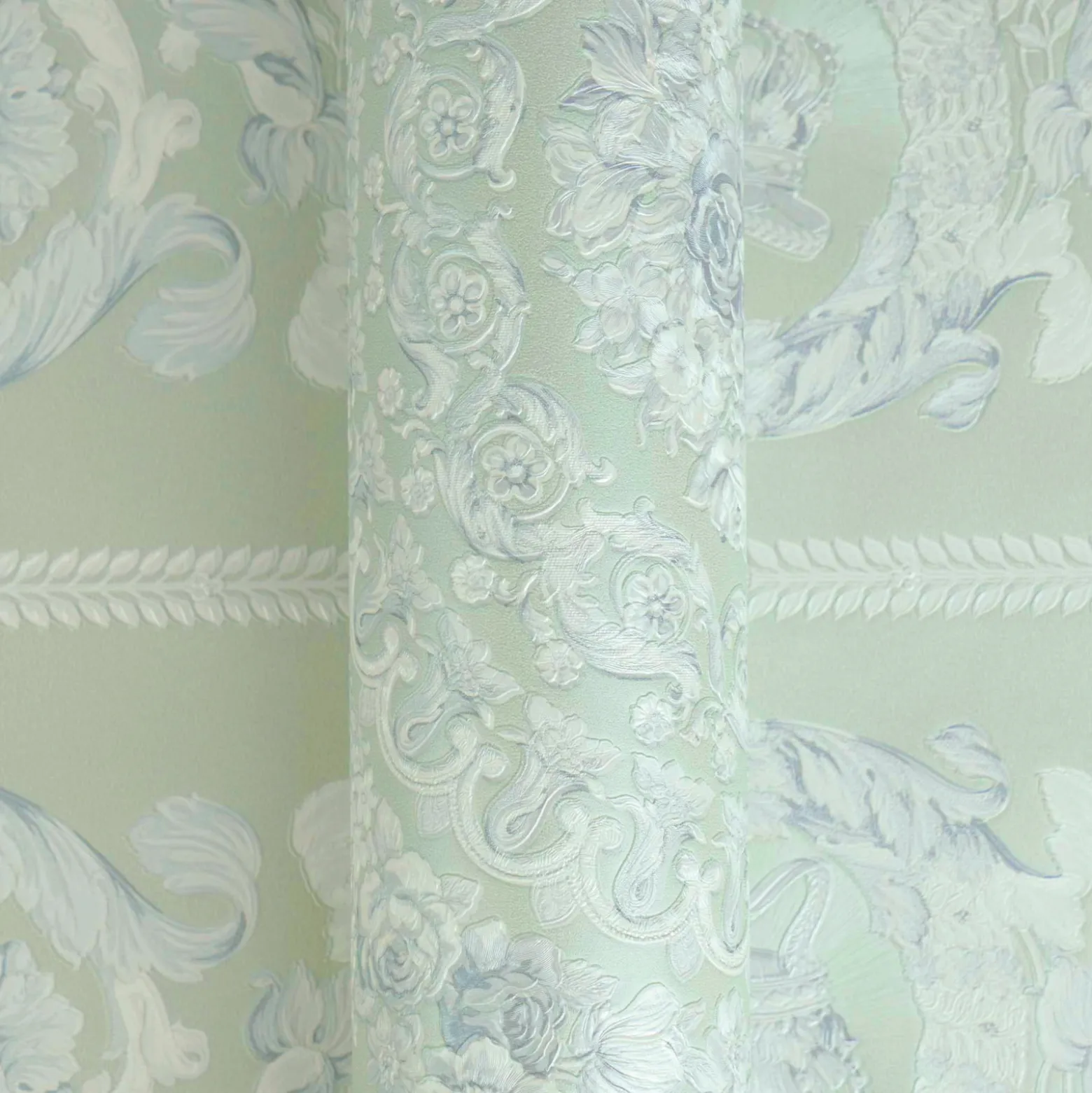 Versace Vliestapete Barock Grün Weiß Glanz 79134-3