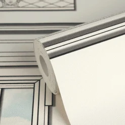 Versace Vliestapete Fenster 3D-Optik Creme Grau 79132-3