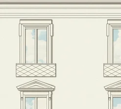 Versace Vliestapete Fenster 3D-Optik Creme Grau 79132-3