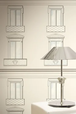 Versace Vliestapete Fenster 3D-Optik Beige Creme 79132-2
