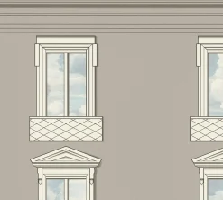 Versace Vliestapete Fenster 3D-Optik Grau Creme 79132-1