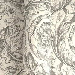 Versace Vliestapete Floral Cremeweiß Grau 79135-3