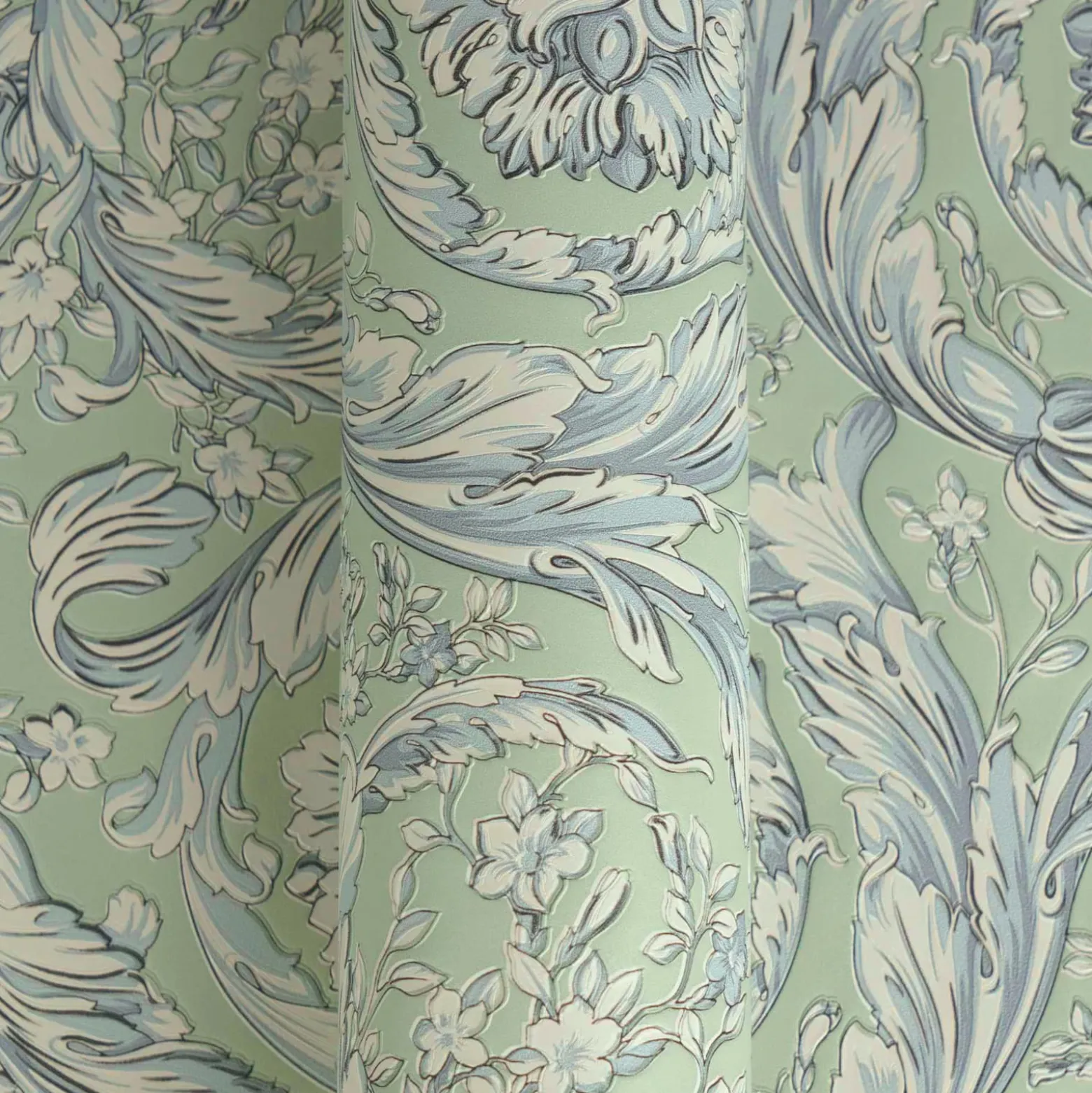 Versace Vliestapete Floral Grün Weiß Blau 79135-1