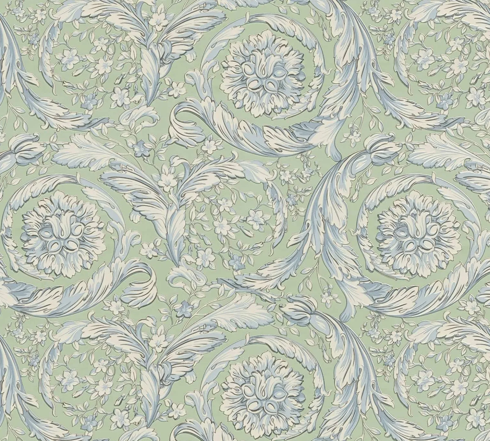 Versace Vliestapete Floral Grün Weiß Blau 79135-1
