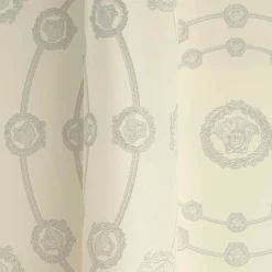 Versace Vliestapete Kreise Creme Silber Metallic 79175-2