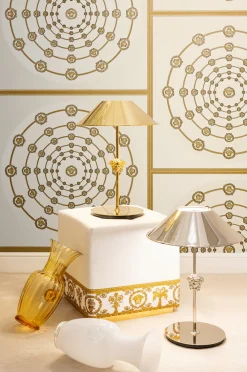 Versace Vliestapete Kreise Creme Gold Metallic 79175-1