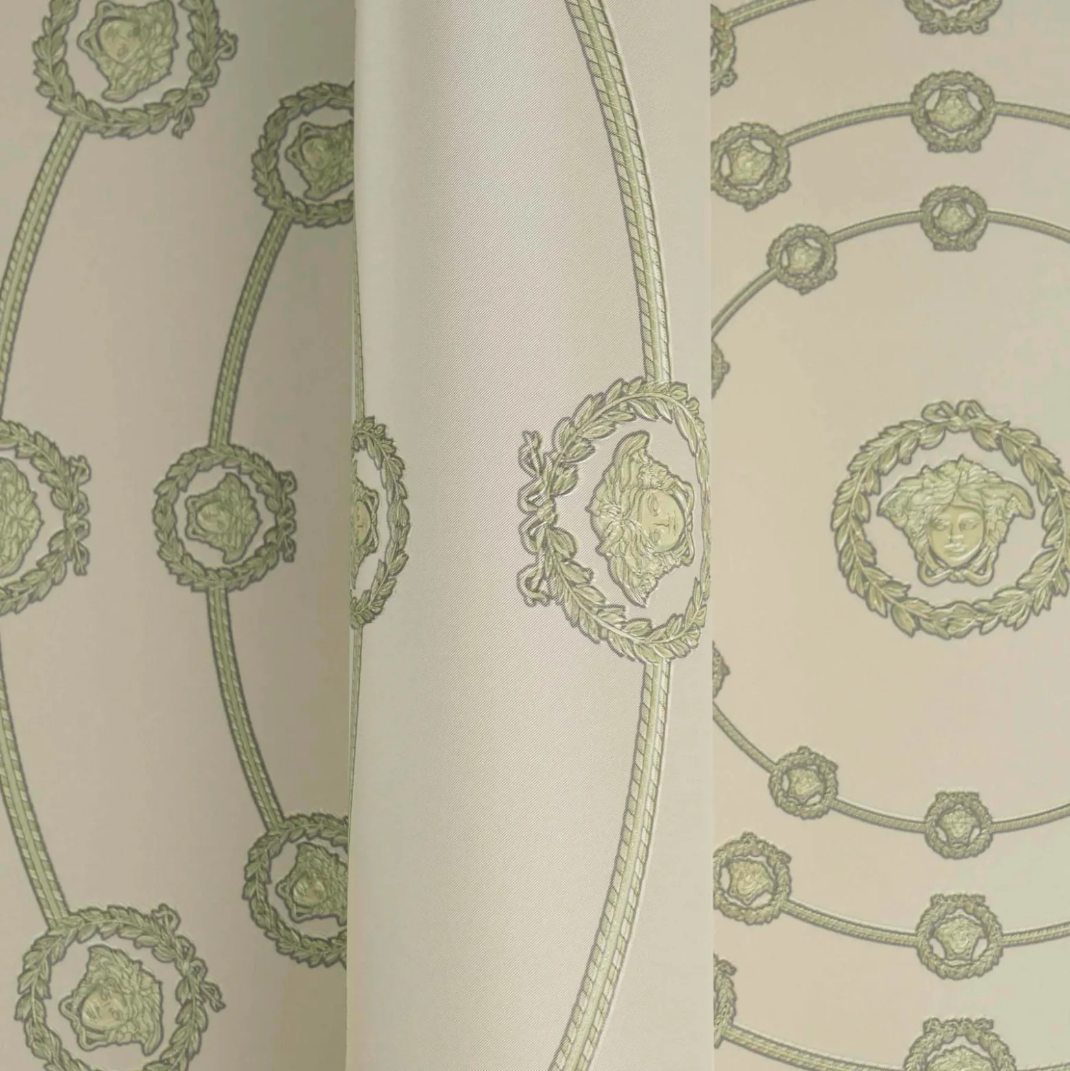 Versace Vliestapete Kreise Grau Grün Metallic 79175-4
