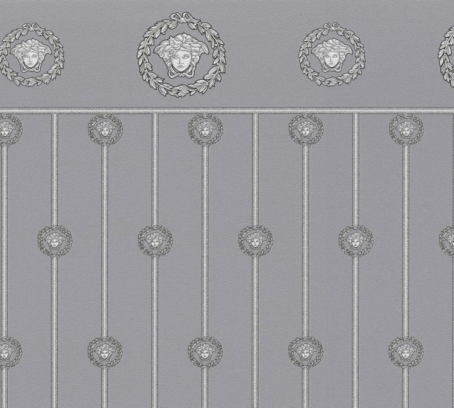 Versace Vliestapete Panel Grau Silber Metallic 79131-3