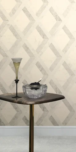 Versace Vliestapete Rauten Marmor Grau Weiß 79133-1