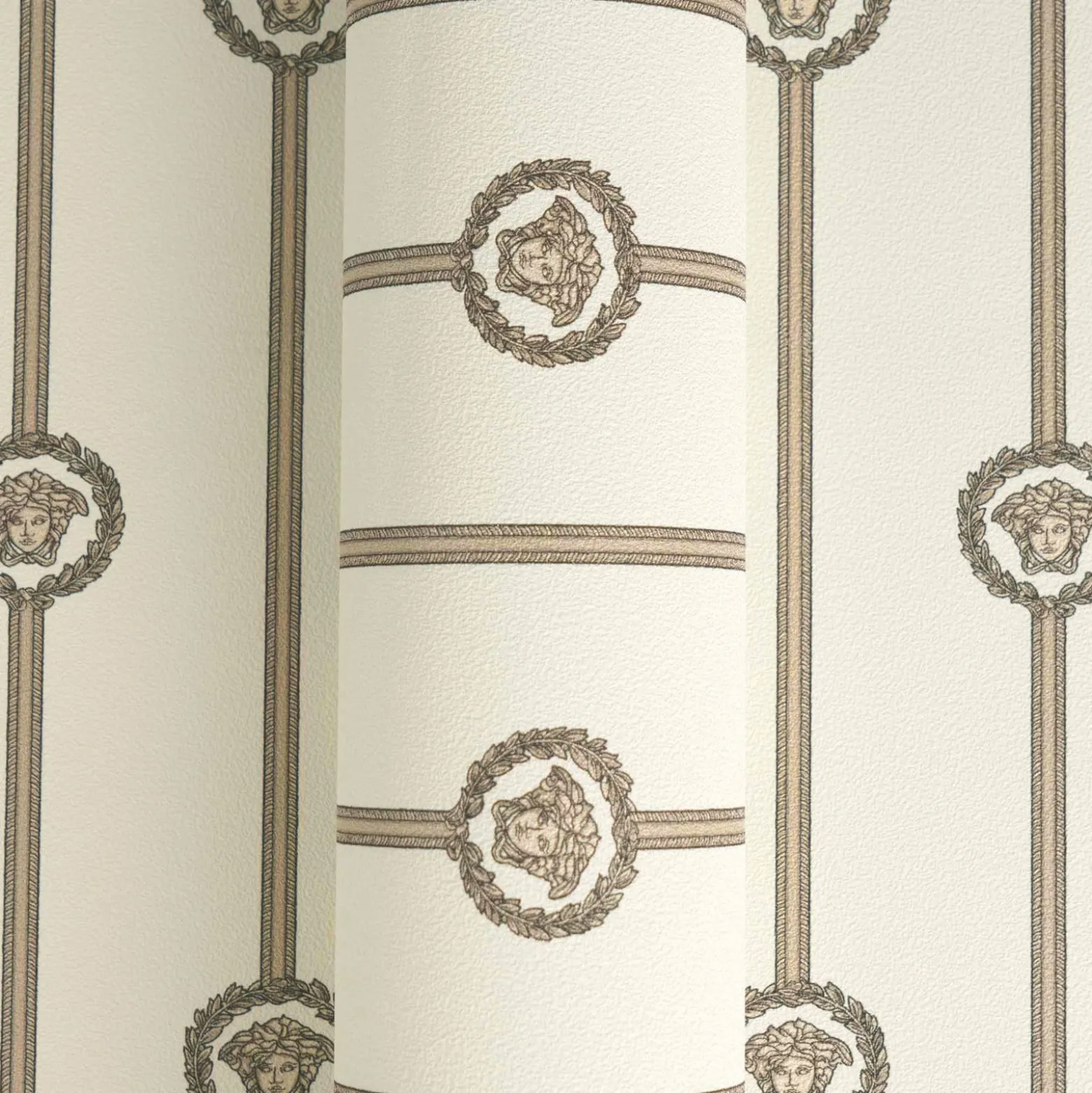 Versace Vliestapete Streifen Creme Beige Metallic 79173-5