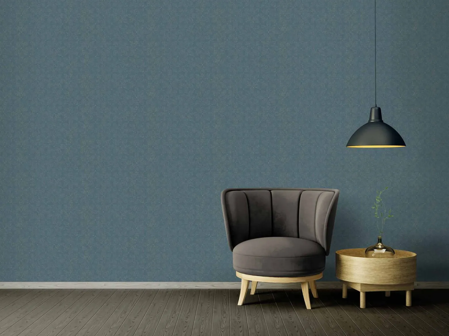 Vinyltapete Ethno Blumen blau bronze 37176-2