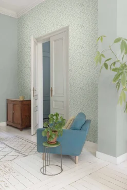 Vinyltapete Uni Textil graugrün GranDeco Sarafina SN1004