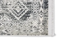 Viskose Teppich Bordüre grau creme Astra Positano