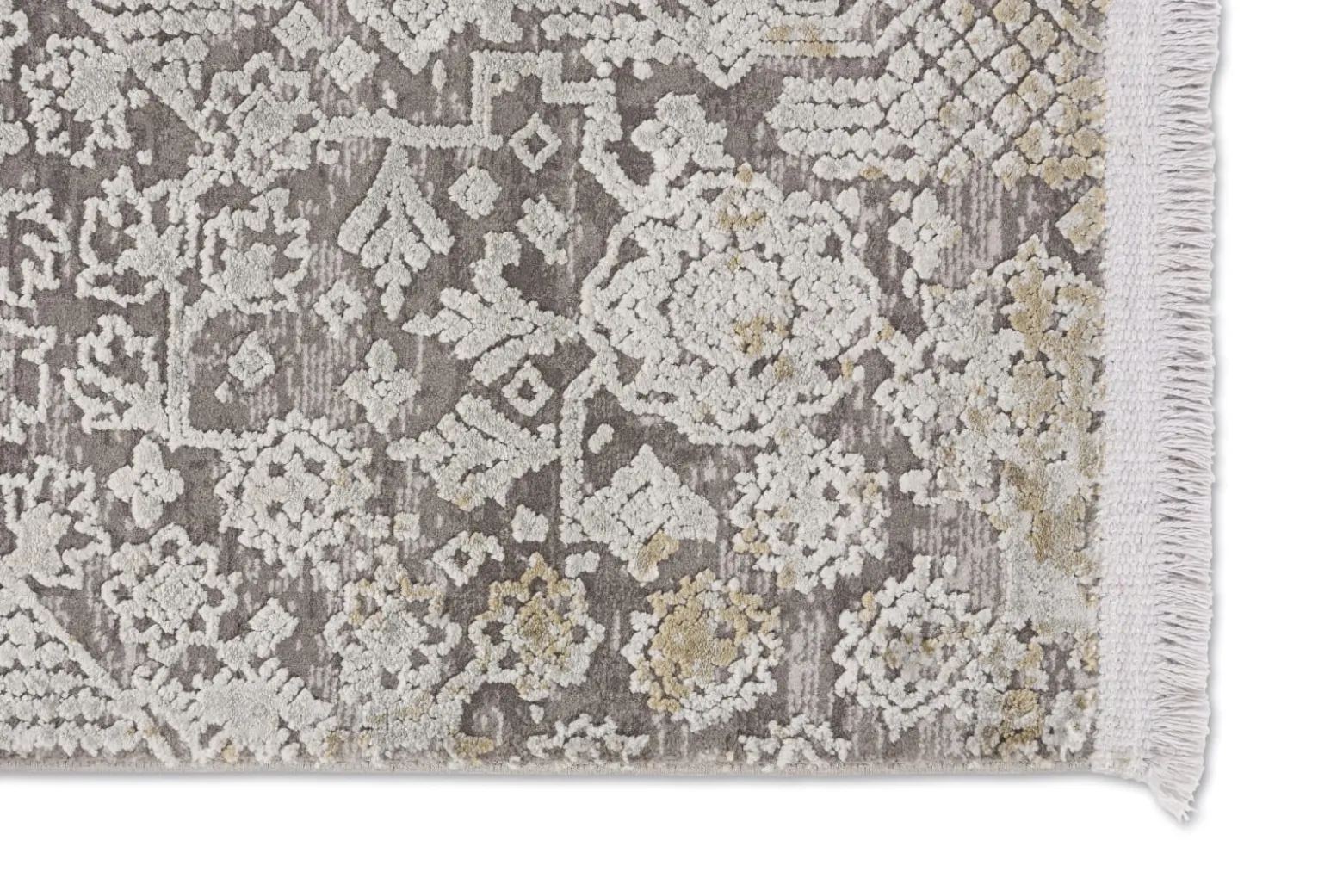 Viskose Teppich Floral beige grau creme Astra Gravina