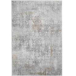 Viskose Teppich Floral beige grau creme Astra Gravina