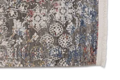 Viskose Teppich Floral creme grau rot Astra Gravina