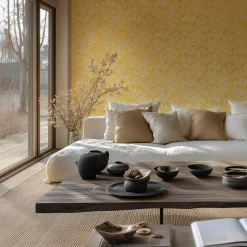 Vliestapete Abstrakt Blätter Beige Gold Metallic 78198-4