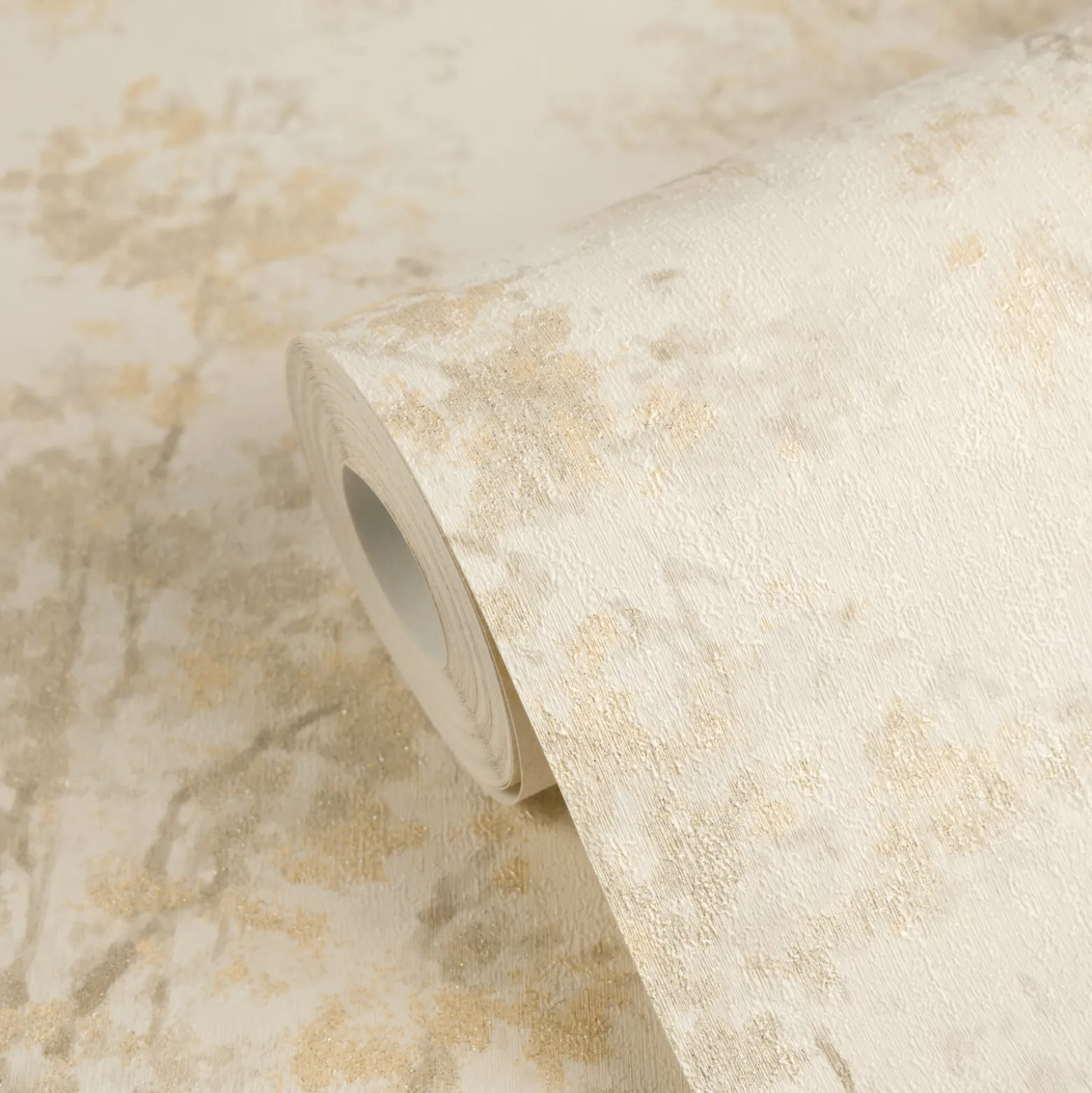 Vliestapete Abstrakt Bäume Wald Creme Gold Glitzer 79200-2