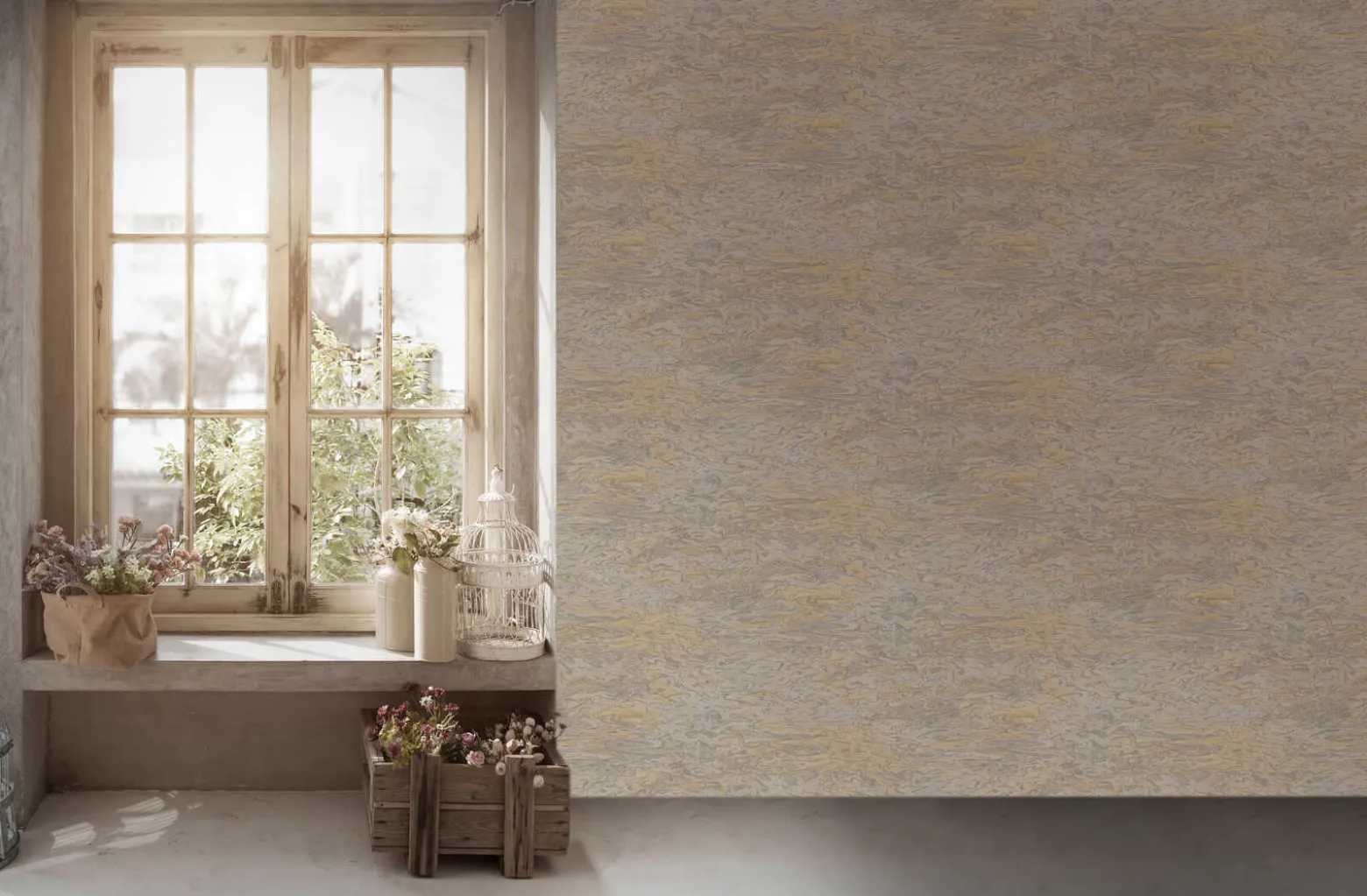 Vliestapete Abstrakt Muster grau gold silber 38358-2