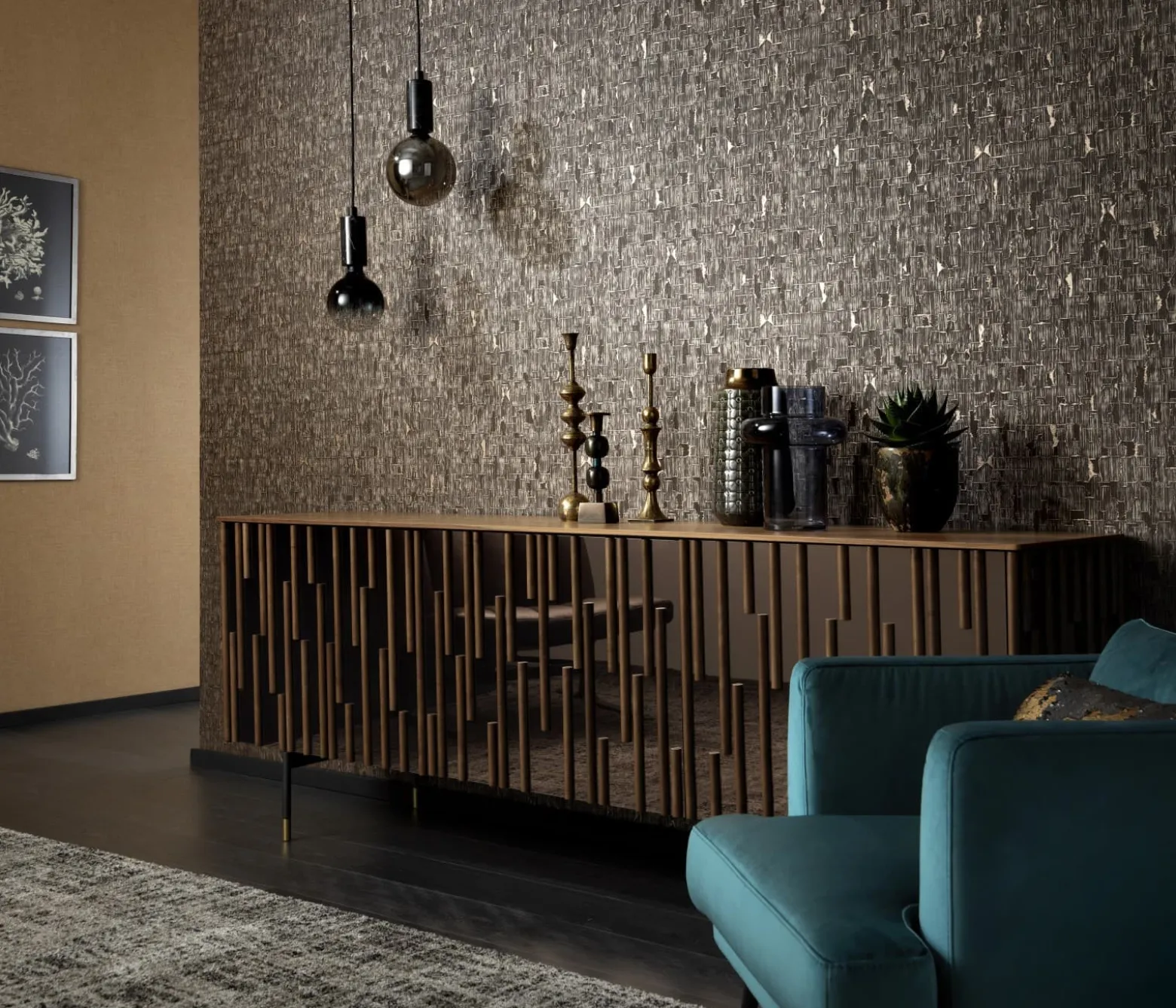 Vliestapete Anthrazit Metallic Struktur 10260-10 Erismann