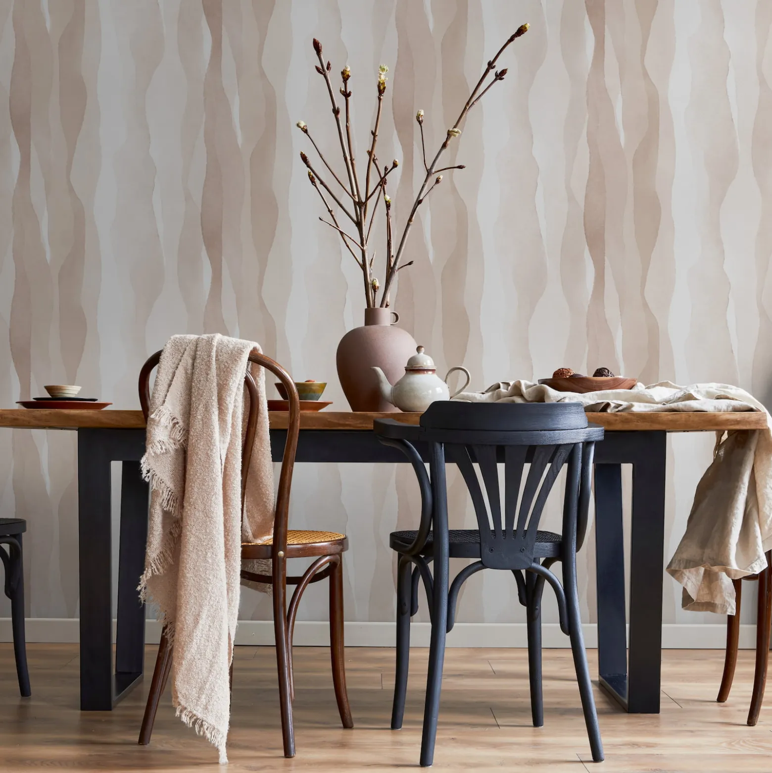 Vliestapete Aquarelloptik Modern Beige Grau 81636