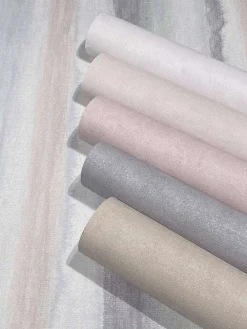 Vliestapete Aquarell Streifen Grau Grün Rosa 34424