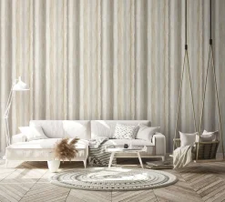 Vliestapete Aquarell Streifen Beige Creme Braun 34427