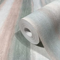 Vliestapete Aquarell Streifen Grün Apricot Creme 34426