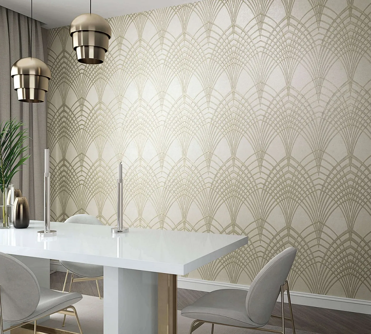 Vliestapete Art Deco Design beige gold Marburg 32255