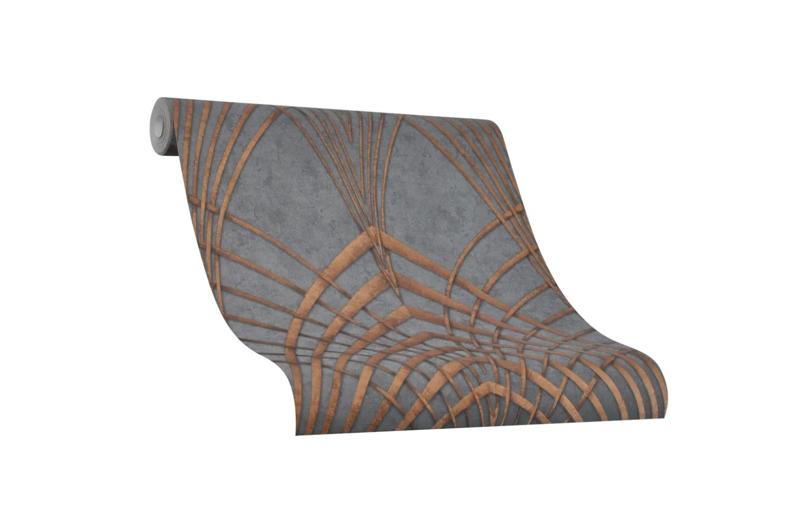 Vliestapete Art Deco Design grau kupfer Marburg 32256