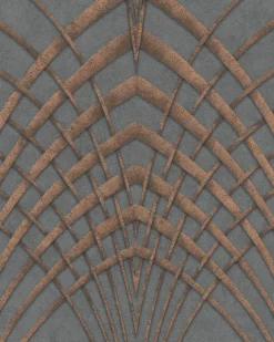 Vliestapete Art Deco Design grau kupfer Marburg 32256