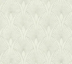 Vliestapete Art Deco grauweiß silber Metallic 37427-1