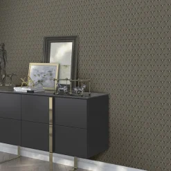 Vliestapete Art Deco Motiv Schwarz Gold Metallic 10346-15