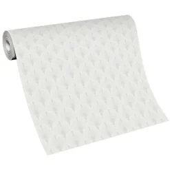 Vliestapete Art Deco Motiv Weiß Silber Metallic 10346-31