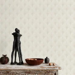Vliestapete Art Deco Muster Creme Beige Glitzer 10346-02