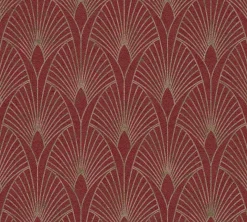 Vliestapete Art Deco rot gold Metallic 37427-4