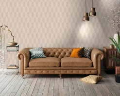 Vliestapete AS Creation Beige Silber Geometrisch 385922