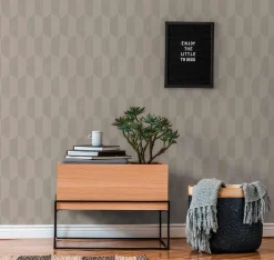 Vliestapete AS Creation Beige Silber Geometrisch 385922