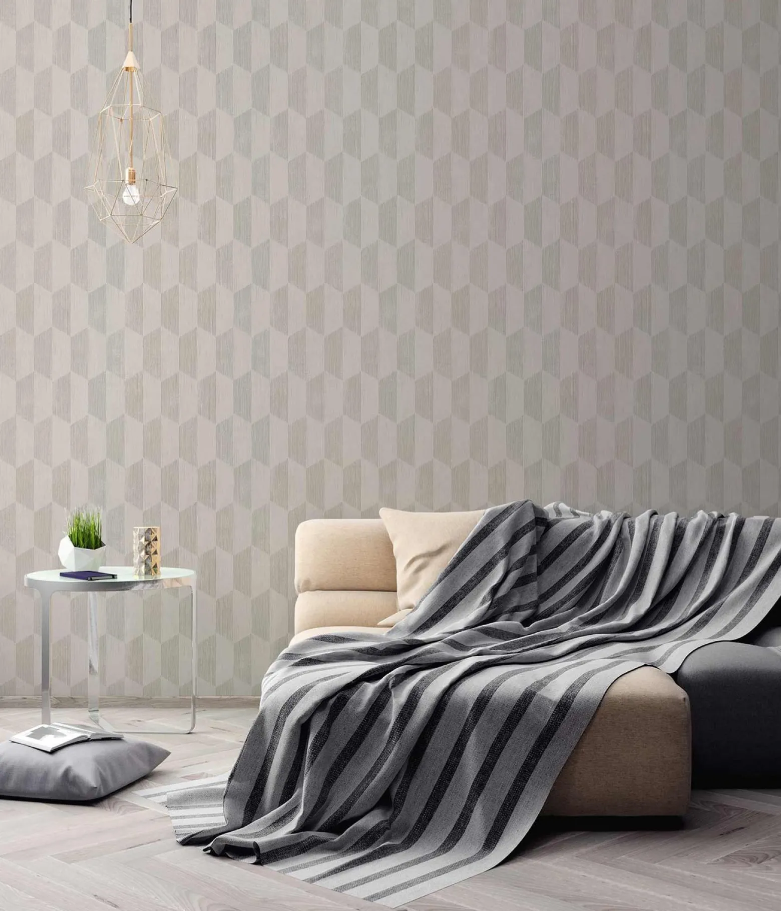 Vliestapete AS Creation Beige Silber Geometrisch 385922
