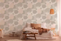 Vliestapete AS Creation Grau Beige Kreise 385954