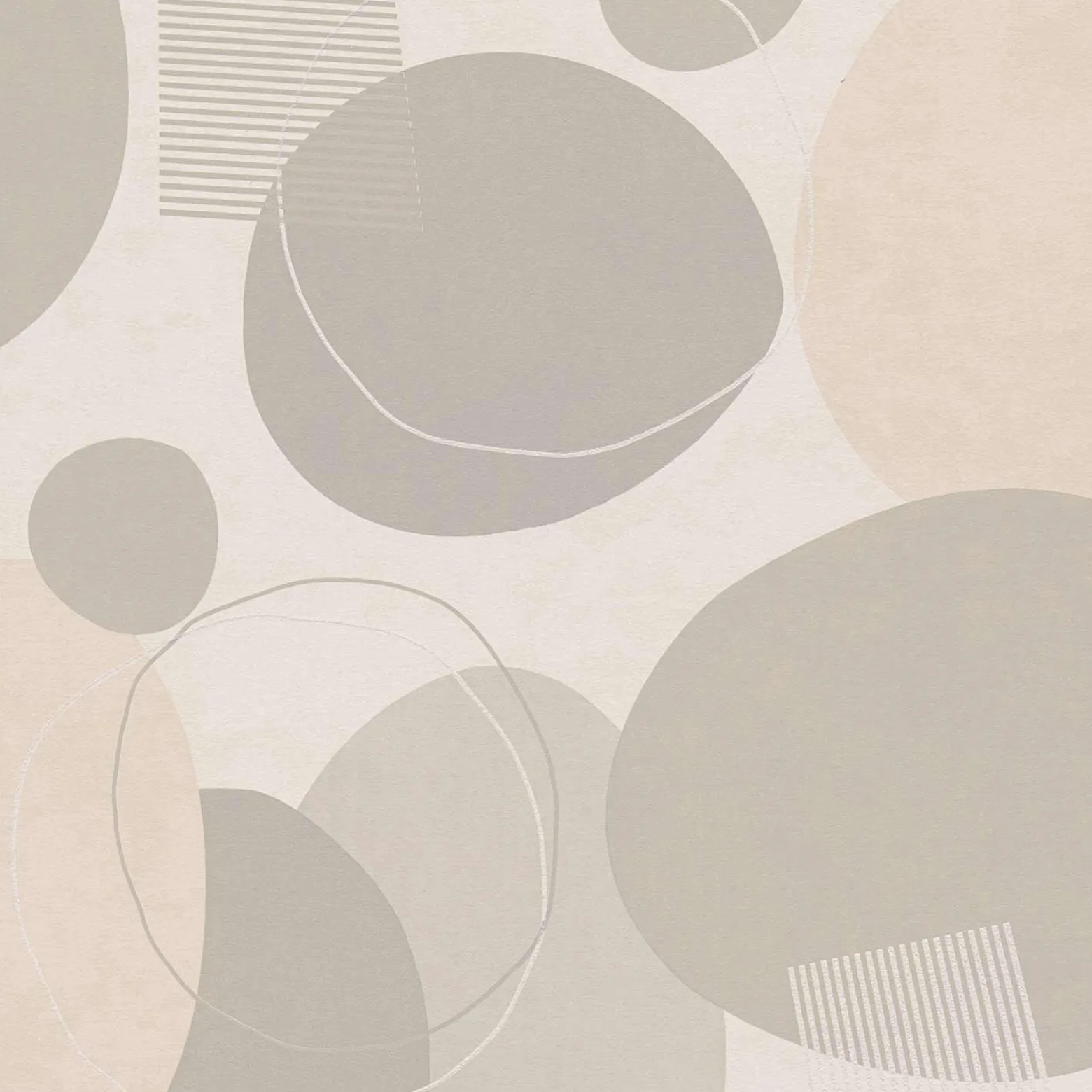 Vliestapete AS Creation Grau Beige Kreise 385954