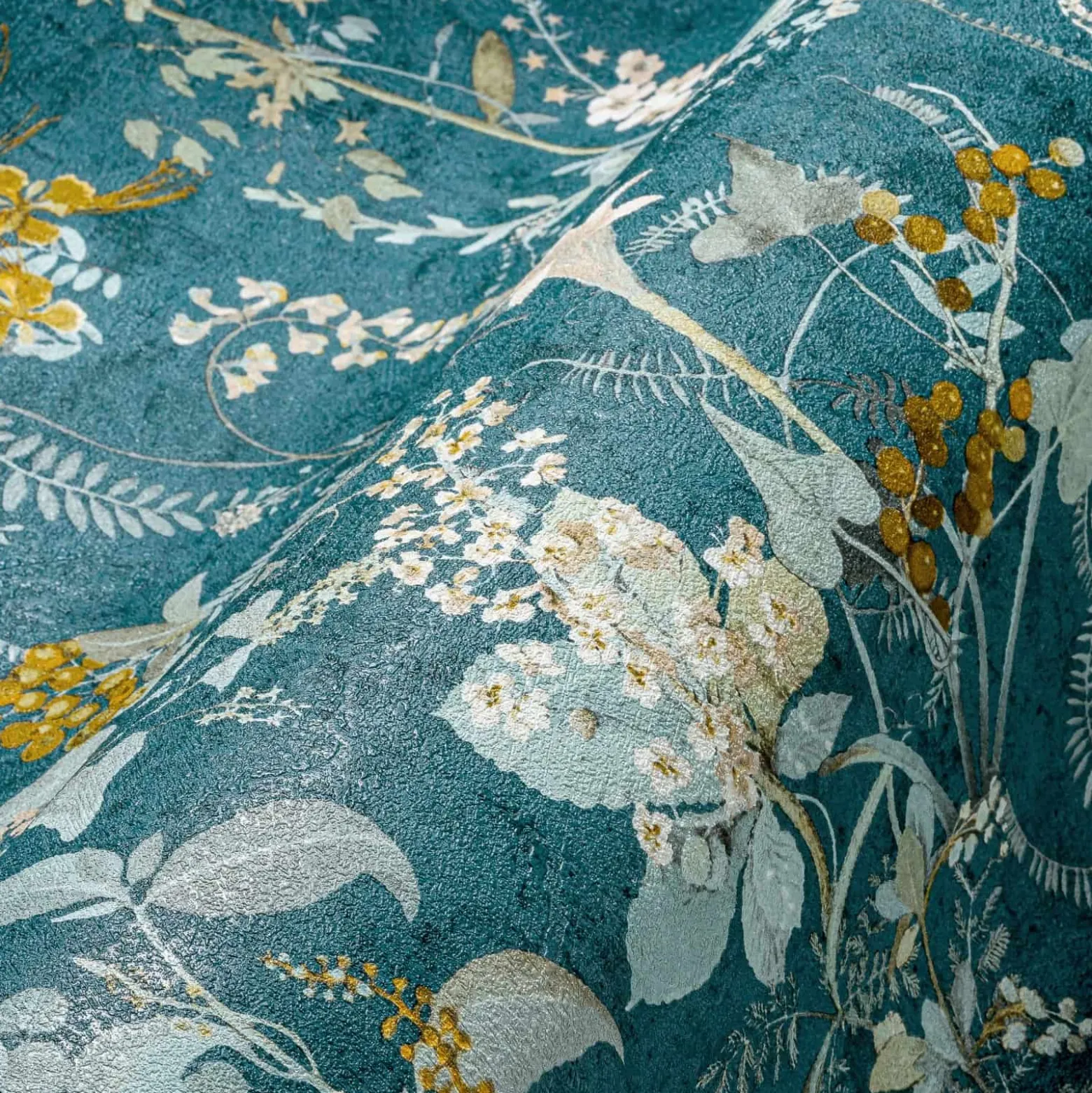 Vliestapete A.S. Creation 38825-3 Petrol Gelb Floral